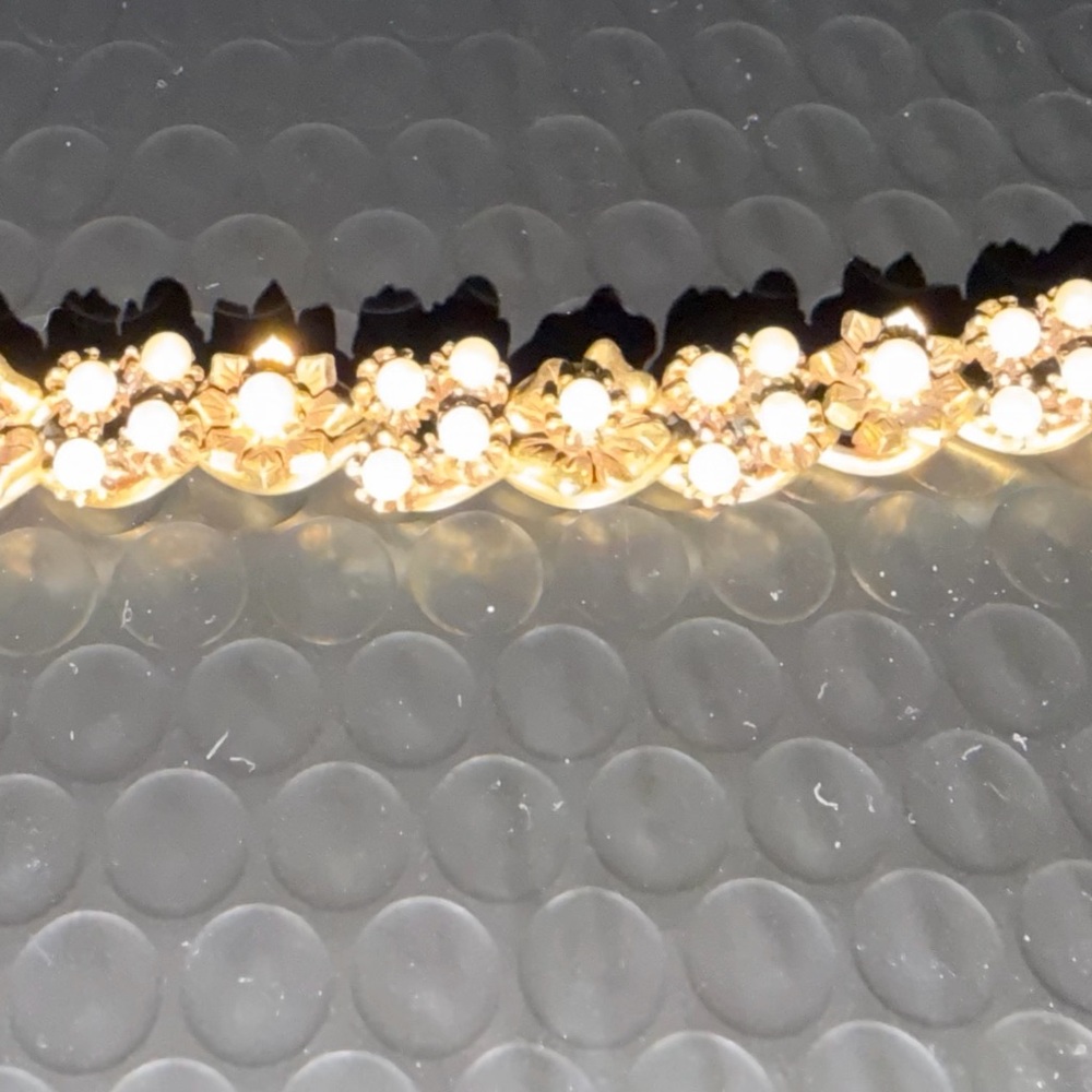 Gold Floral Crystal Bracelet - Gold